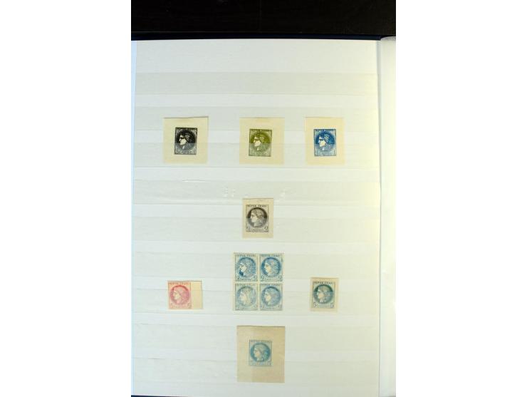 1849/1900 (ca.), etwa 200 Probedrucke, Essais, etc., dabei Einzelabzüge, 'Projekt Renard', 'Coussinetsd'impression', etc.