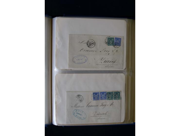 1876/1900, meist gestempelte Sammlung der Allegorie-Ausgaben inkl. einiger Doubletten mit vielen Briefen und Besonderheiten, 
