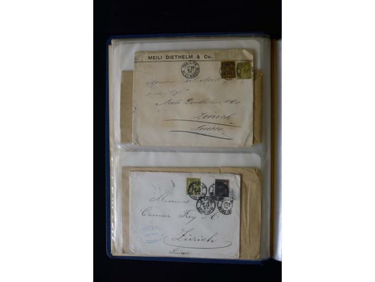 1876/1900, meist gestempelte Sammlung der Allegorie-Ausgaben inkl. einiger Doubletten mit vielen Briefen und Besonderheiten, 