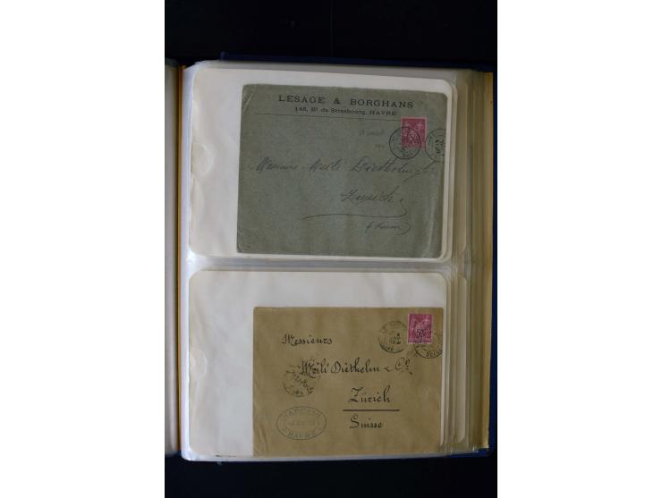 1876/1900, meist gestempelte Sammlung der Allegorie-Ausgaben inkl. einiger Doubletten mit vielen Briefen und Besonderheiten, 
