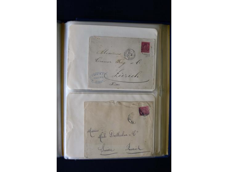 1876/1900, meist gestempelte Sammlung der Allegorie-Ausgaben inkl. einiger Doubletten mit vielen Briefen und Besonderheiten, 