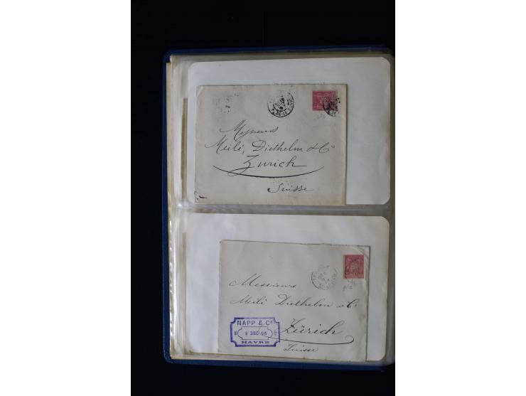 1876/1900, meist gestempelte Sammlung der Allegorie-Ausgaben inkl. einiger Doubletten mit vielen Briefen und Besonderheiten, 