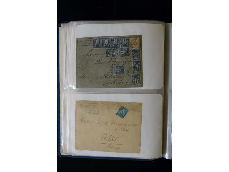 1876/1900, meist gestempelte Sammlung der Allegorie-Ausgaben inkl. einiger Doubletten mit vielen Briefen und Besonderheiten, 