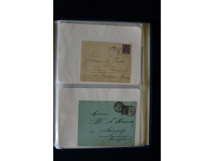 1876/1900, meist gestempelte Sammlung der Allegorie-Ausgaben inkl. einiger Doubletten mit vielen Briefen und Besonderheiten, 