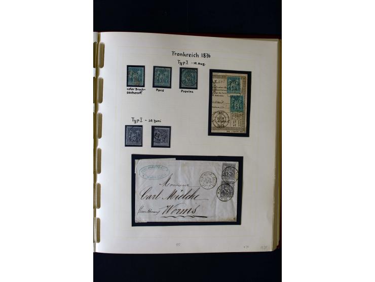 1876/1900, meist gestempelte Sammlung der Allegorie-Ausgaben inkl. einiger Doubletten mit vielen Briefen und Besonderheiten, 