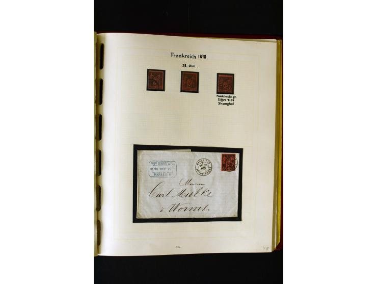 1876/1900, meist gestempelte Sammlung der Allegorie-Ausgaben inkl. einiger Doubletten mit vielen Briefen und Besonderheiten, 