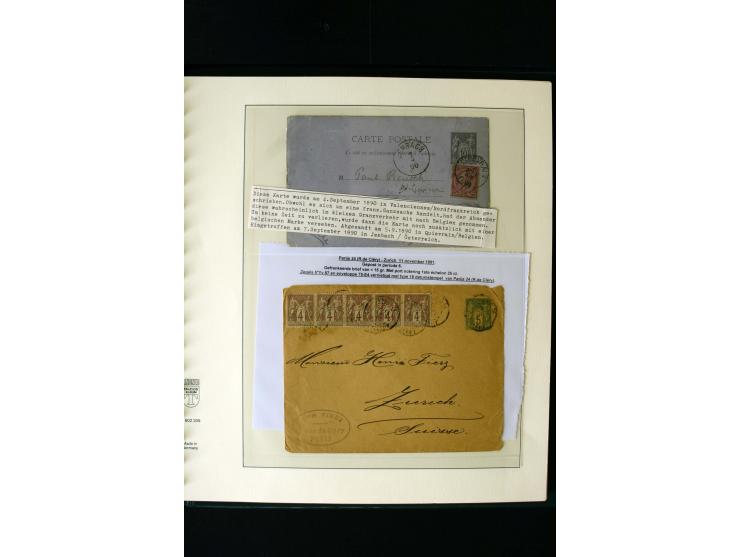1876/1900, meist gestempelte Sammlung der Allegorie-Ausgaben inkl. einiger Doubletten mit vielen Briefen und Besonderheiten, 