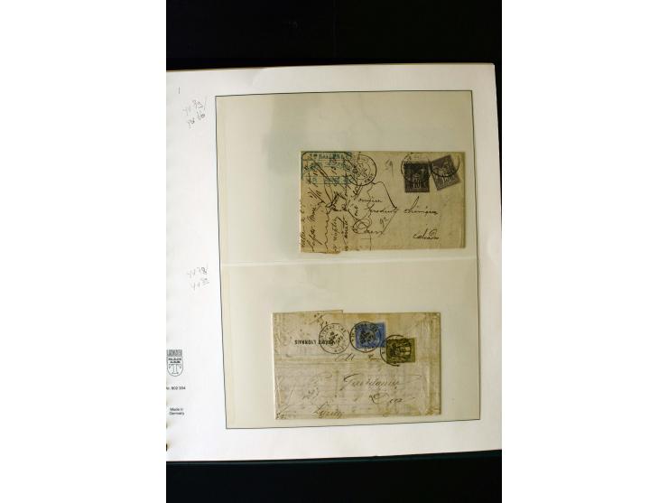 1876/1900, meist gestempelte Sammlung der Allegorie-Ausgaben inkl. einiger Doubletten mit vielen Briefen und Besonderheiten, 