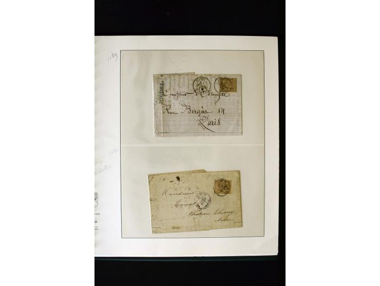 1876/1900, meist gestempelte Sammlung der Allegorie-Ausgaben inkl. einiger Doubletten mit vielen Briefen und Besonderheiten, 