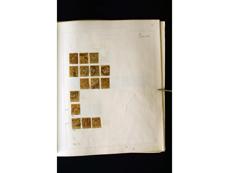 1876/1900, meist gestempelte Sammlung der Allegorie-Ausgaben inkl. einiger Doubletten mit vielen Briefen und Besonderheiten, 