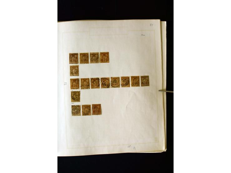 1876/1900, meist gestempelte Sammlung der Allegorie-Ausgaben inkl. einiger Doubletten mit vielen Briefen und Besonderheiten, 