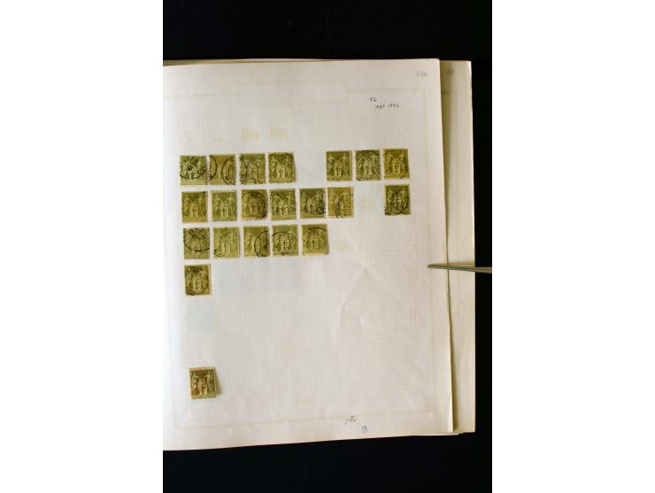 1876/1900, meist gestempelte Sammlung der Allegorie-Ausgaben inkl. einiger Doubletten mit vielen Briefen und Besonderheiten, 