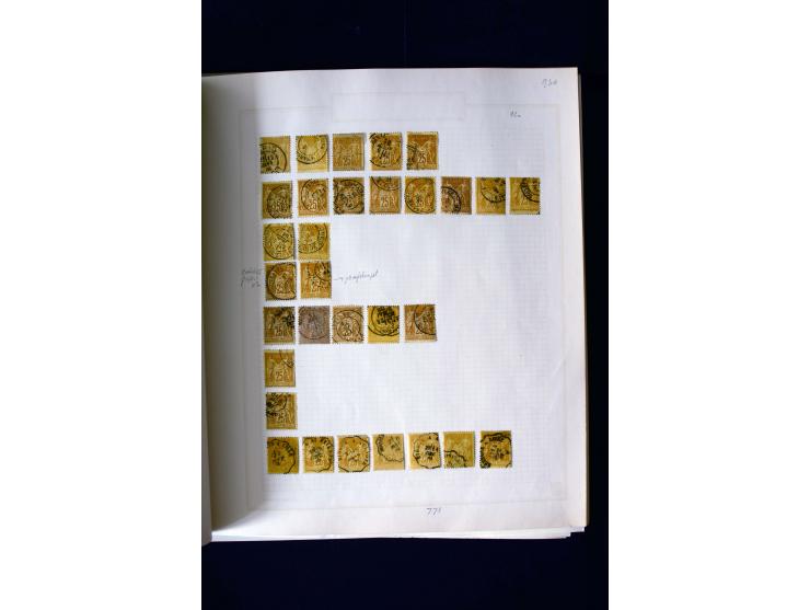 1876/1900, meist gestempelte Sammlung der Allegorie-Ausgaben inkl. einiger Doubletten mit vielen Briefen und Besonderheiten, 