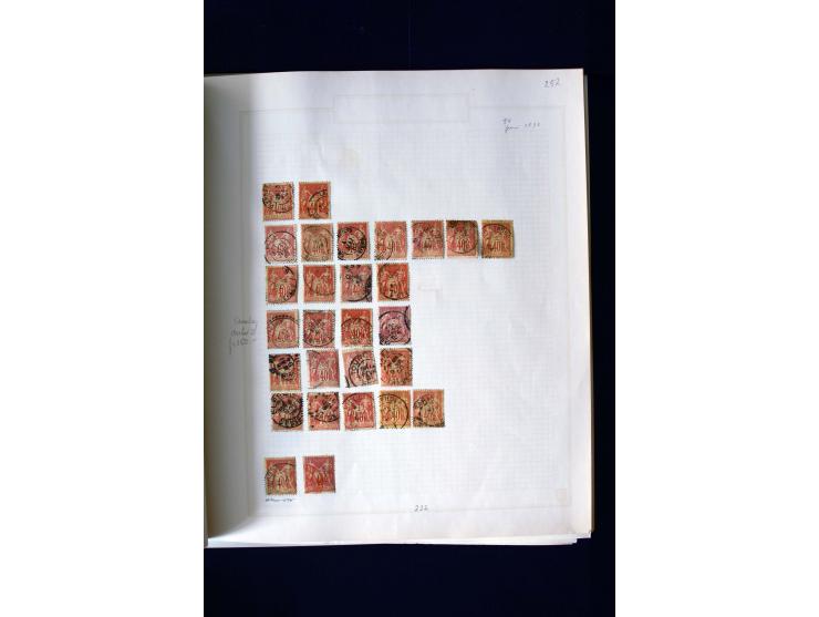 1876/1900, meist gestempelte Sammlung der Allegorie-Ausgaben inkl. einiger Doubletten mit vielen Briefen und Besonderheiten, 