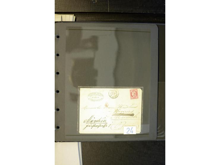1852/1900, interessanter Sammlungsposten mit Einzel- und Mehrfachfrankaturen, Auslandspost mit Destinationen, R-Briefen, Misc