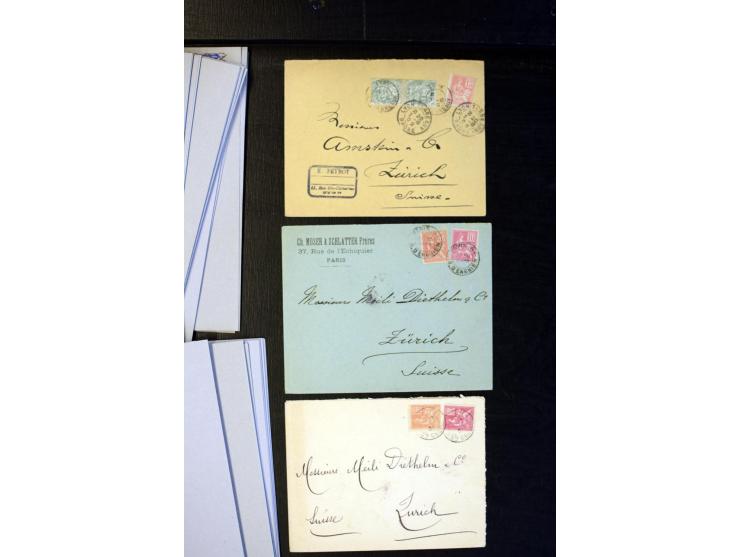 1852/1900, interessanter Sammlungsposten mit Einzel- und Mehrfachfrankaturen, Auslandspost mit Destinationen, R-Briefen, Misc