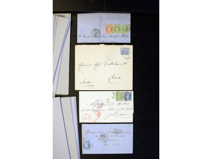 1852/1900, interessanter Sammlungsposten mit Einzel- und Mehrfachfrankaturen, Auslandspost mit Destinationen, R-Briefen, Misc