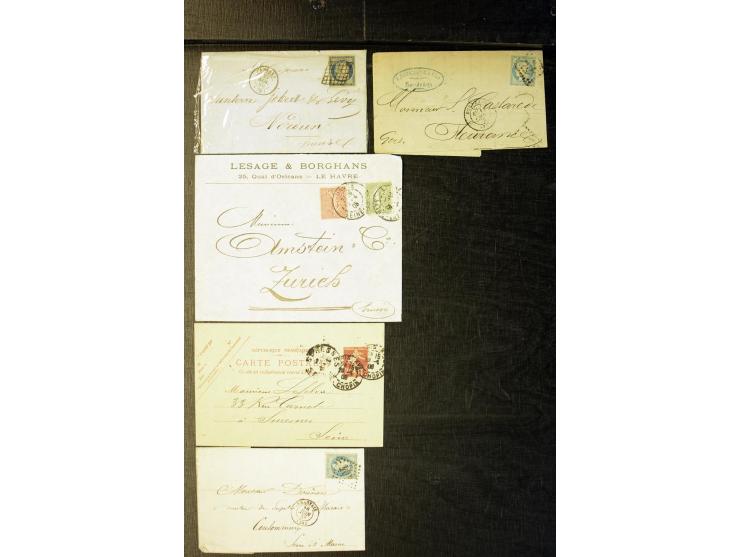1852/1900, interessanter Sammlungsposten mit Einzel- und Mehrfachfrankaturen, Auslandspost mit Destinationen, R-Briefen, Misc
