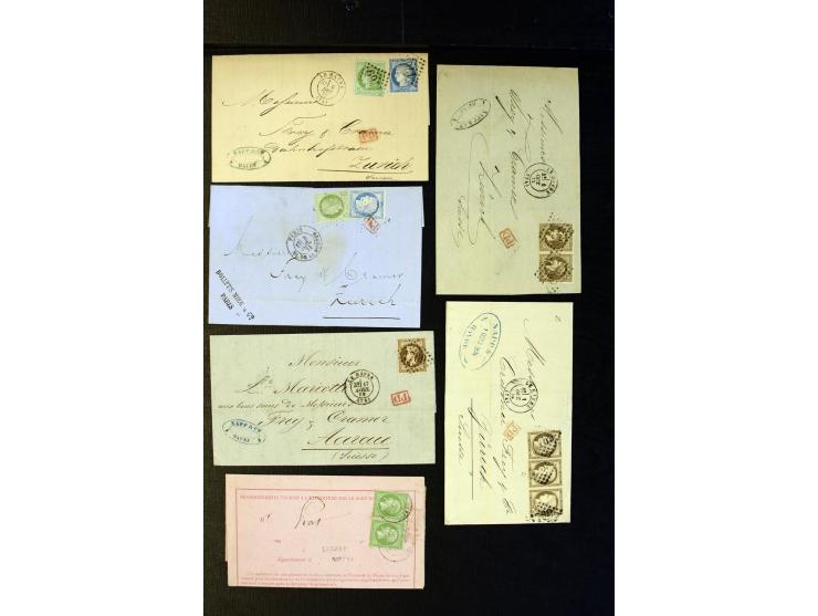 1852/1900, interessanter Sammlungsposten mit Einzel- und Mehrfachfrankaturen, Auslandspost mit Destinationen, R-Briefen, Misc