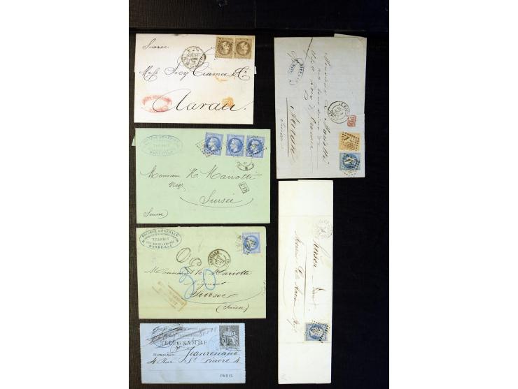 1852/1900, interessanter Sammlungsposten mit Einzel- und Mehrfachfrankaturen, Auslandspost mit Destinationen, R-Briefen, Misc