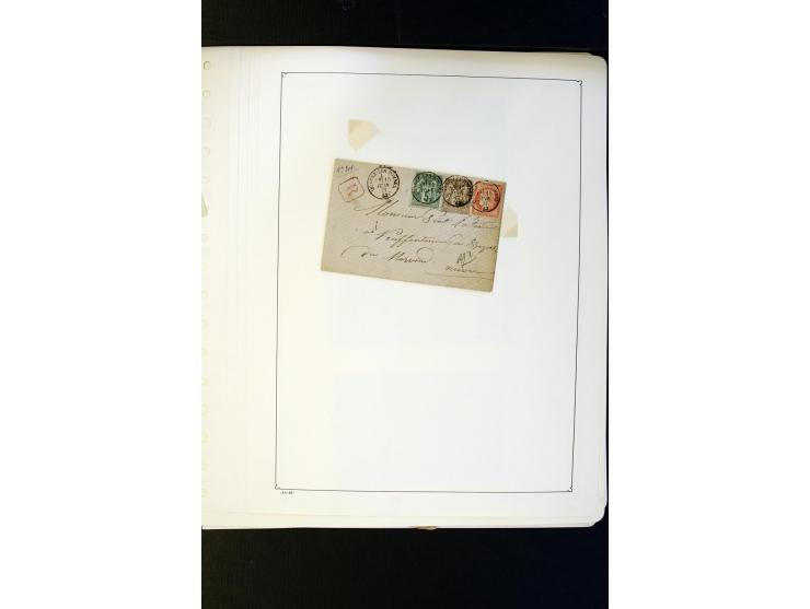 1852/1900, interessanter Sammlungsposten mit Einzel- und Mehrfachfrankaturen, Auslandspost mit Destinationen, R-Briefen, Misc