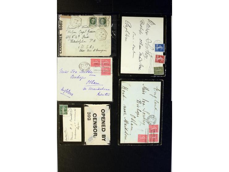 1854/1944, fast 80 Briefe, Karten und Ganzsachen, dabei viel Auslandsbriefe, R-Briefe, Zensuren, interessante Stempel und Ver