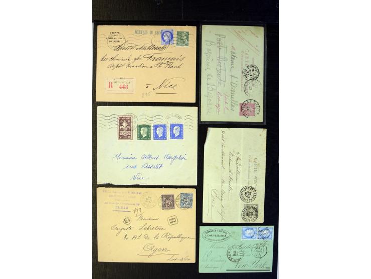 1854/1944, fast 80 Briefe, Karten und Ganzsachen, dabei viel Auslandsbriefe, R-Briefe, Zensuren, interessante Stempel und Ver
