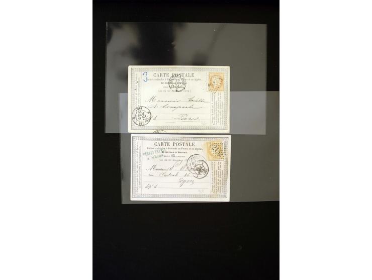 1874/75, Reklame-Postkarten der Druckerei Contal mit rückseitiger Werbung diverser Firmen, oft mit Illustrationen, insgesamt 