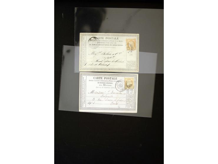 1874/75, Reklame-Postkarten der Druckerei Contal mit rückseitiger Werbung diverser Firmen, oft mit Illustrationen, insgesamt 