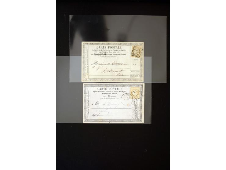 1874/75, Reklame-Postkarten der Druckerei Contal mit rückseitiger Werbung diverser Firmen, oft mit Illustrationen, insgesamt 