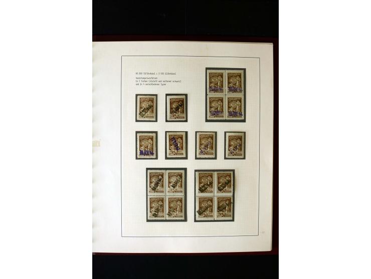 1919/23, 2bändige, ausstellungsmäßig aufgezogene Spezialsammlung, dabei die Markenausgaben sehr reichhaltig ungebraucht und g