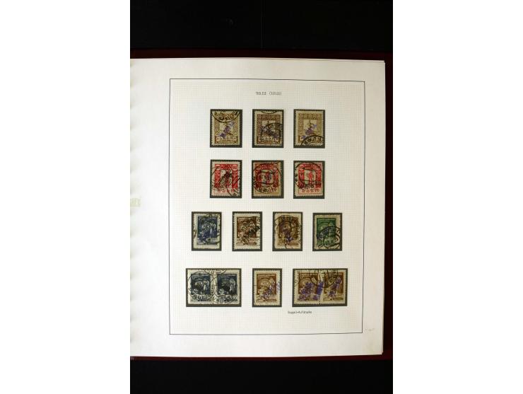 1919/23, 2bändige, ausstellungsmäßig aufgezogene Spezialsammlung, dabei die Markenausgaben sehr reichhaltig ungebraucht und g