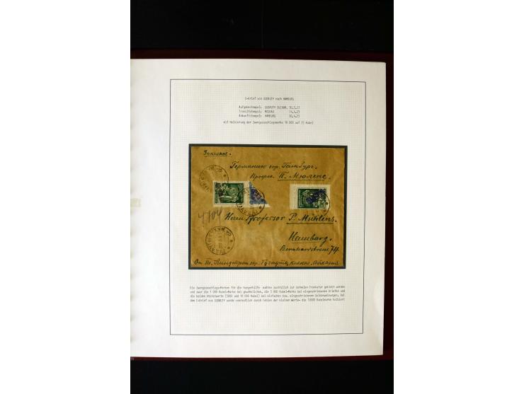1919/23, 2bändige, ausstellungsmäßig aufgezogene Spezialsammlung, dabei die Markenausgaben sehr reichhaltig ungebraucht und g