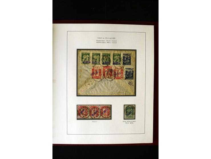 1919/23, 2bändige, ausstellungsmäßig aufgezogene Spezialsammlung, dabei die Markenausgaben sehr reichhaltig ungebraucht und g