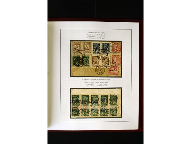 1919/23, 2bändige, ausstellungsmäßig aufgezogene Spezialsammlung, dabei die Markenausgaben sehr reichhaltig ungebraucht und g