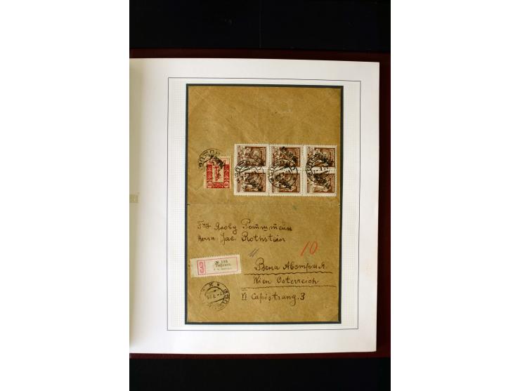 1919/23, 2bändige, ausstellungsmäßig aufgezogene Spezialsammlung, dabei die Markenausgaben sehr reichhaltig ungebraucht und g