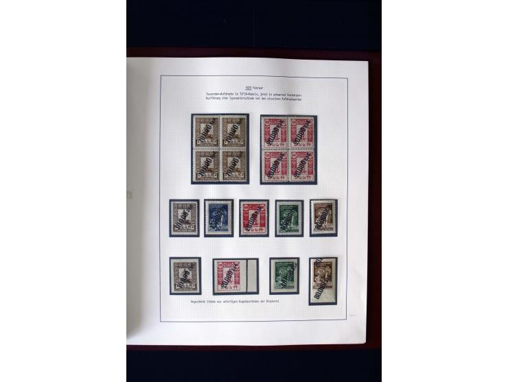 1919/23, 2bändige, ausstellungsmäßig aufgezogene Spezialsammlung, dabei die Markenausgaben sehr reichhaltig ungebraucht und g