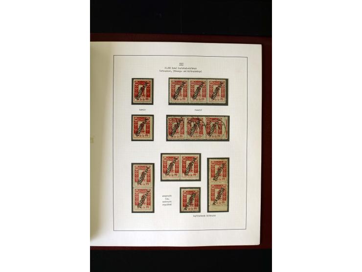 1919/23, 2bändige, ausstellungsmäßig aufgezogene Spezialsammlung, dabei die Markenausgaben sehr reichhaltig ungebraucht und g
