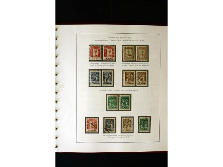 1919/23, 2bändige, ausstellungsmäßig aufgezogene Spezialsammlung, dabei die Markenausgaben sehr reichhaltig ungebraucht und g