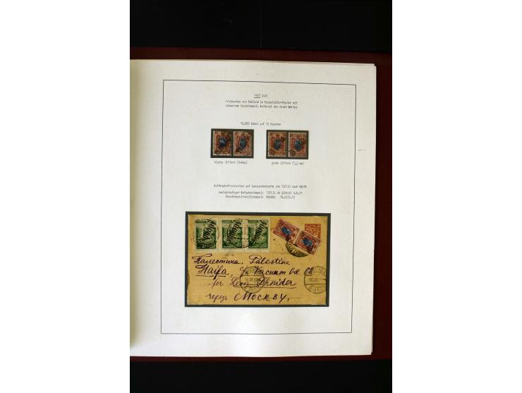 1919/23, 2bändige, ausstellungsmäßig aufgezogene Spezialsammlung, dabei die Markenausgaben sehr reichhaltig ungebraucht und g
