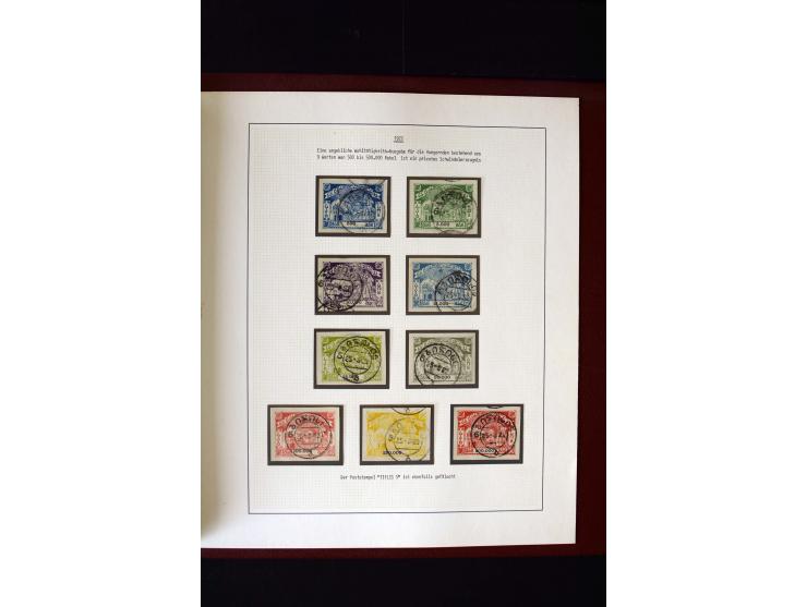 1919/23, 2bändige, ausstellungsmäßig aufgezogene Spezialsammlung, dabei die Markenausgaben sehr reichhaltig ungebraucht und g