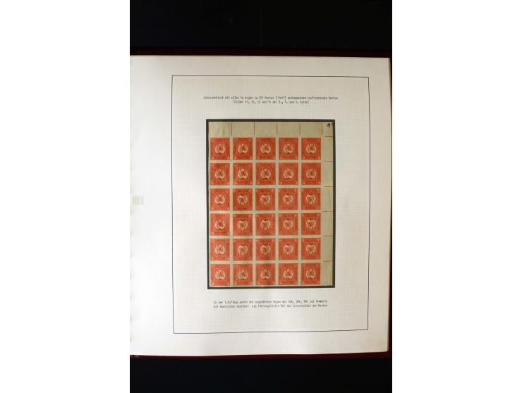 1919/23, 2bändige, ausstellungsmäßig aufgezogene Spezialsammlung, dabei die Markenausgaben sehr reichhaltig ungebraucht und g