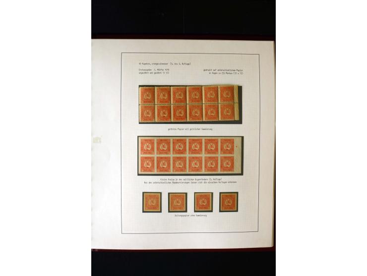 1919/23, 2bändige, ausstellungsmäßig aufgezogene Spezialsammlung, dabei die Markenausgaben sehr reichhaltig ungebraucht und g