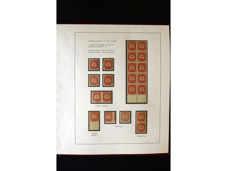 1919/23, 2bändige, ausstellungsmäßig aufgezogene Spezialsammlung, dabei die Markenausgaben sehr reichhaltig ungebraucht und g