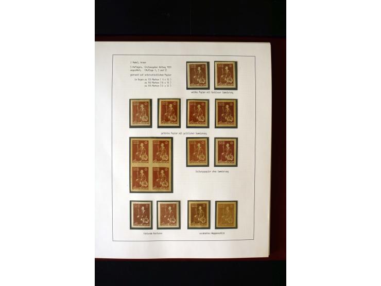 1919/23, 2bändige, ausstellungsmäßig aufgezogene Spezialsammlung, dabei die Markenausgaben sehr reichhaltig ungebraucht und g