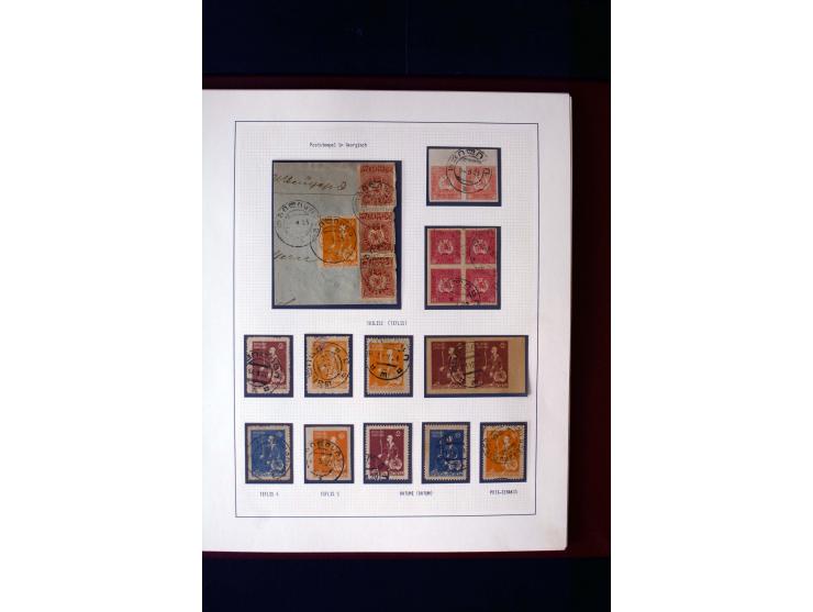 1919/23, 2bändige, ausstellungsmäßig aufgezogene Spezialsammlung, dabei die Markenausgaben sehr reichhaltig ungebraucht und g