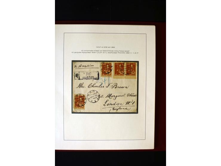 1919/23, 2bändige, ausstellungsmäßig aufgezogene Spezialsammlung, dabei die Markenausgaben sehr reichhaltig ungebraucht und g