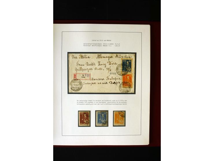 1919/23, 2bändige, ausstellungsmäßig aufgezogene Spezialsammlung, dabei die Markenausgaben sehr reichhaltig ungebraucht und g
