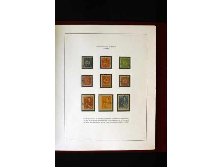 1919/23, 2bändige, ausstellungsmäßig aufgezogene Spezialsammlung, dabei die Markenausgaben sehr reichhaltig ungebraucht und g
