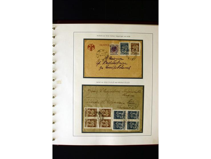 1919/23, 2bändige, ausstellungsmäßig aufgezogene Spezialsammlung, dabei die Markenausgaben sehr reichhaltig ungebraucht und g